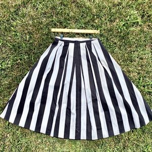B&W ASOS Vertical Stripe Circle Skirt